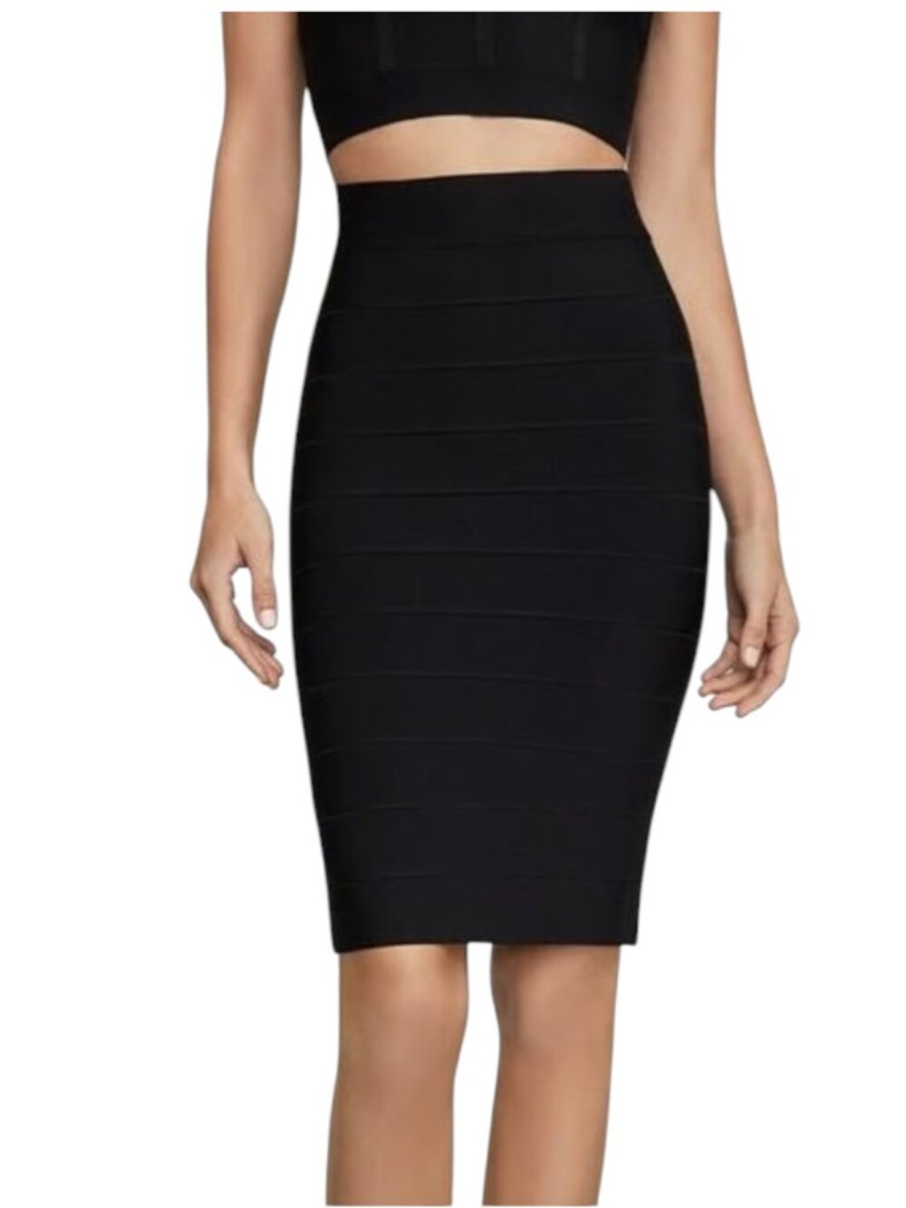 NWT BCBG MaxAzria Julia Pencil Straight Skirt Womens 8 Black Wool Lined NEW